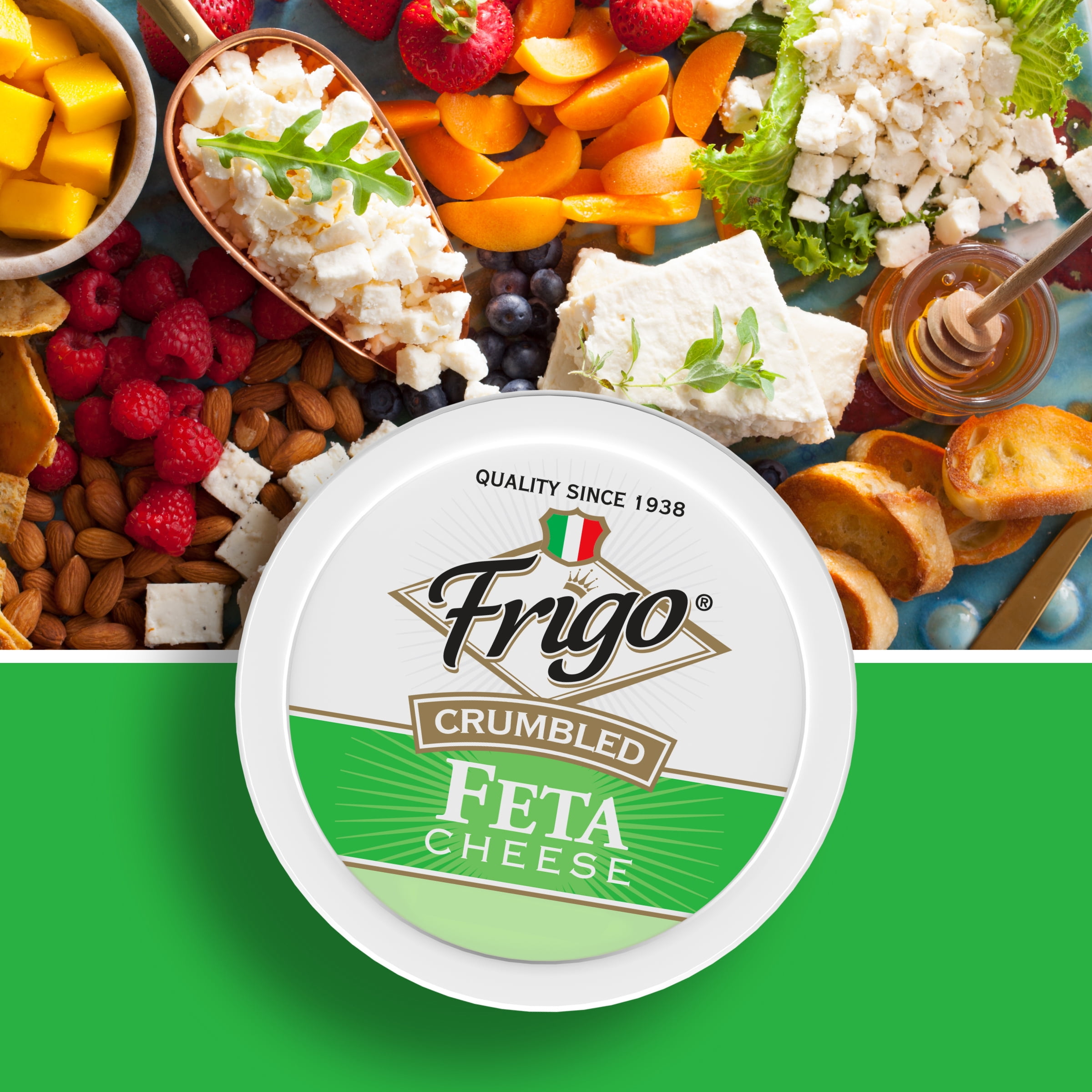 Frigo Crumbled Feta Cheese, 5 oz Refrigerated Plastic Cup
