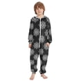 thumbnail image 2 of Soft Big Kids Onesie Pajamas Cozy Loose-Fit Jumpsuits for kids with Pockets for Christmas Lounge & Play Lace Pattern with Snowflakes, 2 of 8