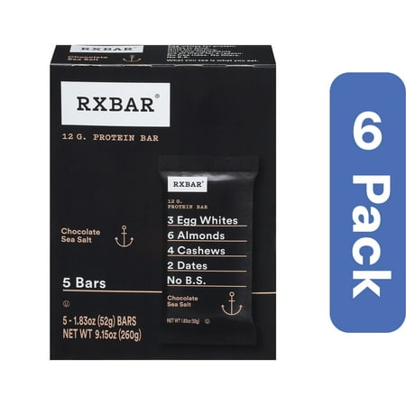 Rxbar Chocolate Sea Salt Bar 5 Pack Pack Of 6