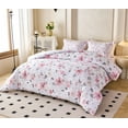 thumbnail image 3 of Koniroom 2PCS Pink and White Floral Comforter Set King Size, Kids Teen Girls Watercolor Botanical Bedding Sets with Cute Flowers for Children, 3 of 8