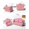 thumbnail image 4 of Sofá de casa de muñecas a escala 1/12, sillón, sofá de rayas rojas, juego de sofá navideño de 3 piezas Juego de sofás de 3 piezas, 4 of 9