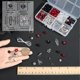 thumbnail image 3 of 1 caja de 6 juegos de pulseras con dijes de araña de ataúd, dijes góticos, cuentas redondas de corazón y estrella, cuentas espaciadoras de vidrio negro y rojo, 3 of 6