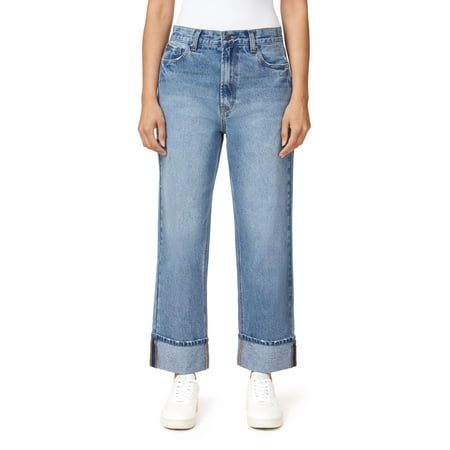 kensie Jeans for Women The Willa High Rise Turned Cuff Straight 27-Inch Inseam, Melbourne, 6
