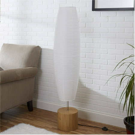 Mainstays Rice Paper Shade Floor Lamp, Bamboo Finish - Walmart.com