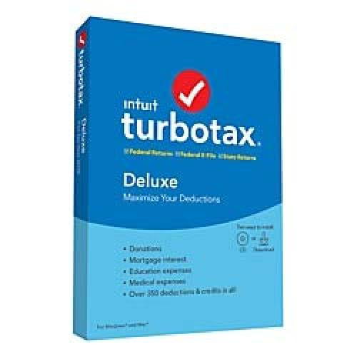 TurboTax 2019, Deluxe Federal + State Efile, for PC/Mac