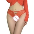 thumbnail image 3 of Gibobby Calzoncillos para mujeres sexy Bragas de tanga de encaje triangular para mujer sexy de cintura transpirable de malla para mujer(Rojo,Talla única), 3 of 3
