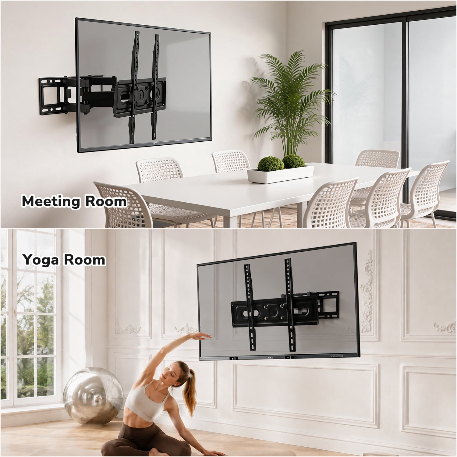 Full Motion TV Wall Mount for 14-65 Inch TVs, Swivel & Tilt, Max VESA 400x400mm, Holds up to 99lbs