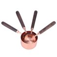 thumbnail image 4 of Rose Gold Baking Measuring Cup Wood Handle Measuring Cup 4Pcs/Set Home Kitchen For Cake Shop Cooking For Baking, 4 of 8