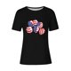 thumbnail image 4 of Tops de Ajuste Suelto para las Mujeres Sudadera Casual Impresa Manga Corta Cuello Redondo Superior, Poliéster, 4 of 4