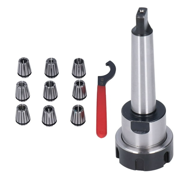 M Buder Kit Juego Completo de Pinzas ER25 Portaherramientas de Sujeción con Varilla de Extensión MTA2-ER25-M10 y Llave Especializada para Fresadora y Torno CNC (17.00 cm / 6.69 inches)