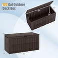 thumbnail image 3 of Gymax 120 Gal Outdoor Deck Box All-Weather Lockable Storage Bin w/ Lid & Handles Dark Brown, 3 of 10
