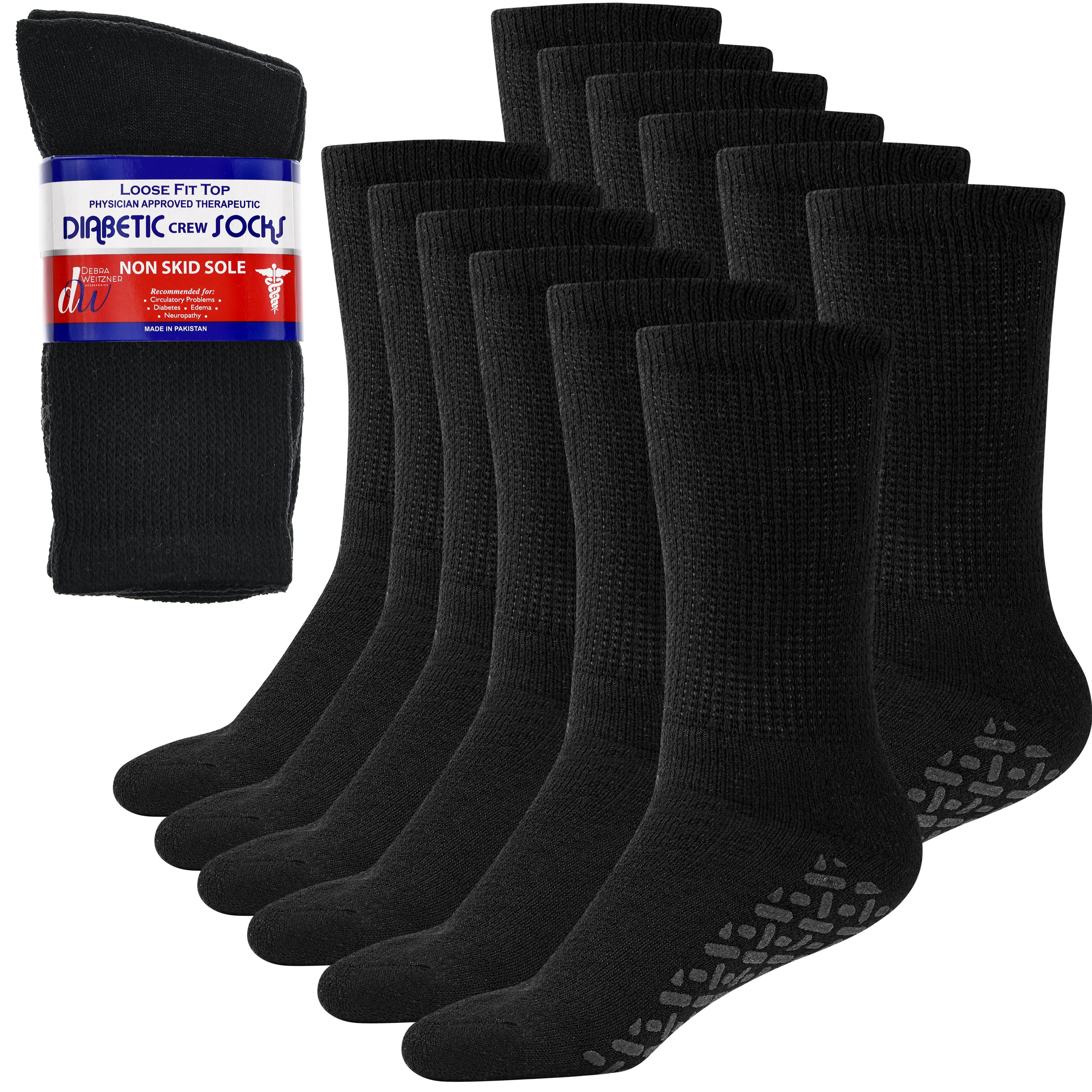 USA 12 Pair Non-Binding Top DIABETIC Mixed Colors  Size 9-11 Crew Socks,New 