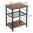 thumbnail image 2 of Gymax Table d'Appoint à 3 Niveaux, Table de Bout Industrielle avec Tablette en Treillis Métallique à Hauteur Réglable, 2 of 9