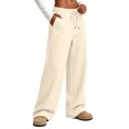 thumbnail image 6 of Oksale Womens Tall Sweatpants Soft Comfy Straight Leg Sweat Pants with Pockets Casual Drawstring High Waisted Trousers Active Outdoor Khaki M, 6 of 9