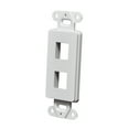 thumbnail image 3 of Decorator Style Keystone Jack 2 Port Modular Wall Insert Cover Plate White, 3 of 4
