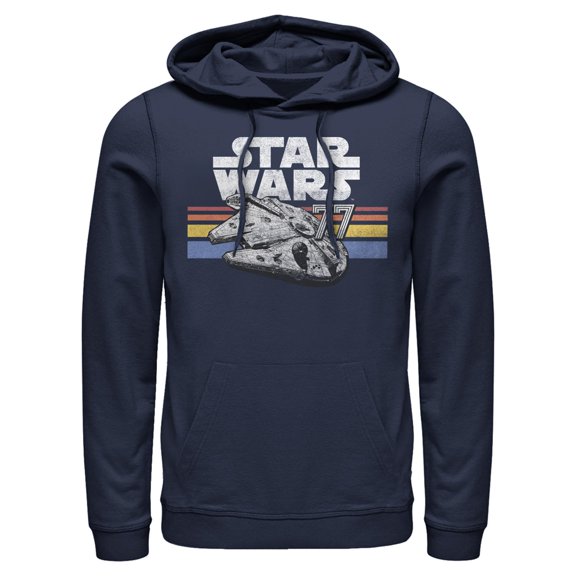 Mens Star Wars Millennium Falcon 77' Vintage Stripes Lightweight Hoodie