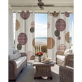 thumbnail image 3 of Abstract Geometric Blackout Curtains 96 Inch Length 2 Panels Set, Farmhouse Vintage Polka Dot Red Brown Full Shading Curtains for Windows, Blackout Curtains for Bedroom Living Room 52"x96", 3 of 8