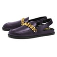 thumbnail image 3 of YDN Women Round Toe Chains Slingback Flats Elastic Strap Heeled Loafers Casual Daily Dress Walking Shoes Size 7.5 Purple, 3 of 4