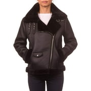 Nanette Lepore Faux Shearling Moto Jacket with Buckle Collar