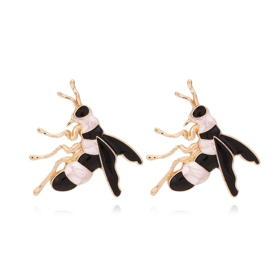 QDDollarsFun Insect Bee Earrings, Tropical Bee Wasp Dangle Earrings for Women, Bohemian Honey Bee Vacation Earrings, Cute Bee Statement Earrings Summer Boho Jewelry, Enamel Bee Animal Drop Earrings