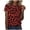 Red, variant on Womens Summer Tops T Shirts Classic Versatile Daily Short Sleeved Solid Stripe Leopard Camo Color Block Round Neck Boho Shirts
