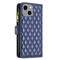 thumbnail image 4 of Wallet with [RFID Blocking] [9 Card Slots ] Zipper Pocket iPhone 15 Premium Soft PU Leather Magnetic Flip Folio with Wrist Strap Kickstand Protective Cover for iPhone 15, Blue, 4 of 10