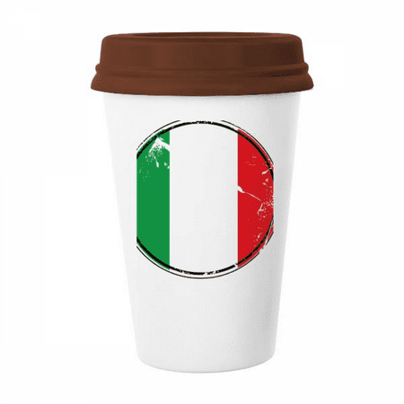 

Italy National Flag Europe Country Symbol Mug Coffee Drinking Glass Pottery Cerac Cup Lid