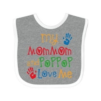 Inktastic Mommom and Poppop Love Me Boys or Girls Baby Bib