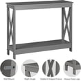 thumbnail image 4 of Console Table 39.5”, 2-Tier Narrow Sofa Side Table with Storage Shelf, Entrance Table for Hallway/Foyer/Living Room/Corridor/Office, Grey, 4 of 16