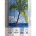 Beach Palm Sheer Curtains 108 inches Long, Tree Summer Ocean Blue Sky ...