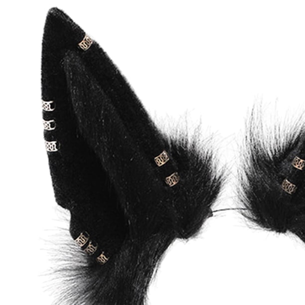 Faux Fur Jackal Ears Headband Hair Hoop Halloween Cosplay Accessory Amazon.com: Loiahoer Jackal Ears Headband Hairband Hairhoop  main image 4