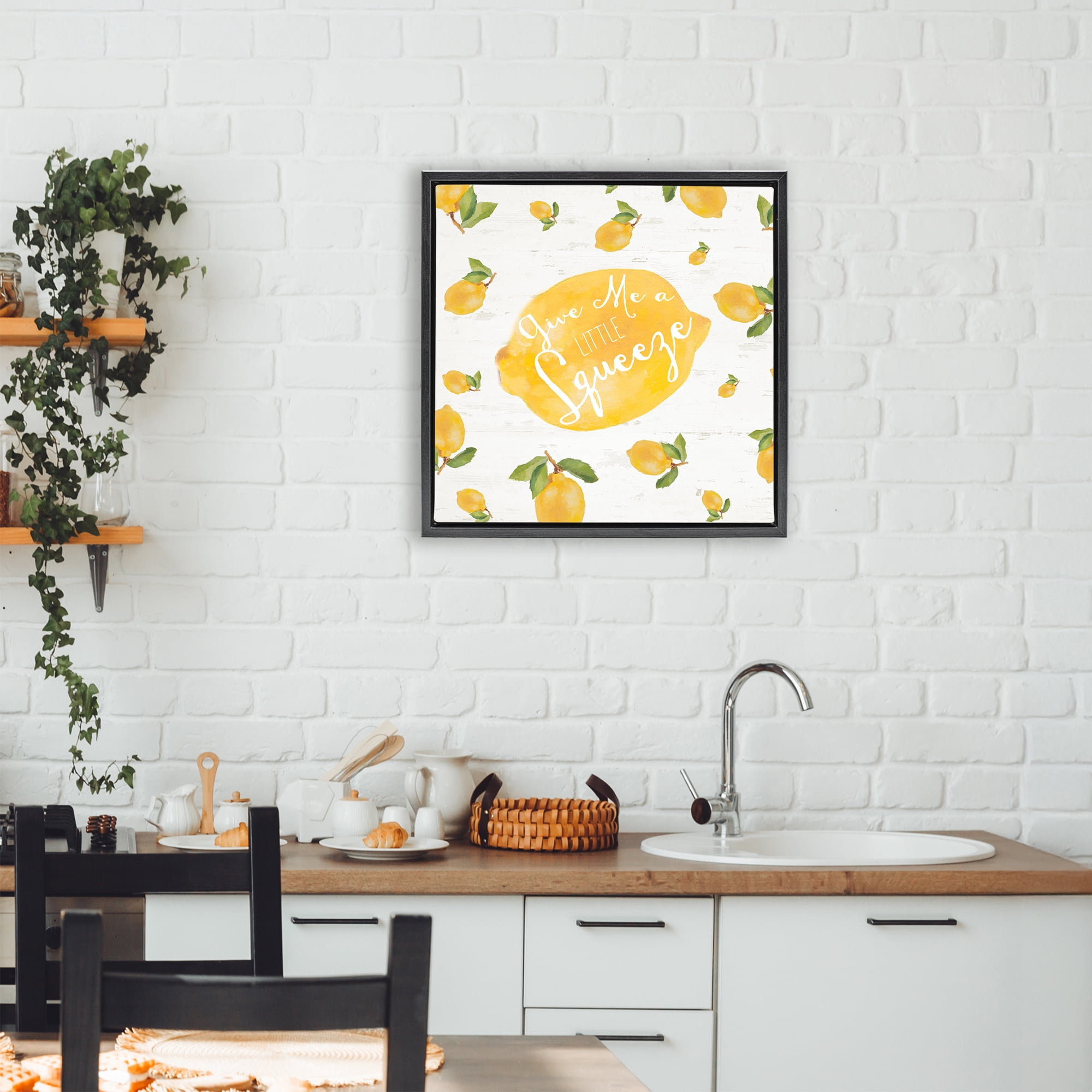 Stupell Industries Give Me A Squeeze Black Framed Floater Canvas Wall Art, design by Lanie Loreth