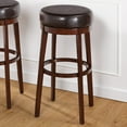 thumbnail image 2 of TMS Avenue 30" Round Indoor Swivel Bar Stool, Rich Brown/Brown Faux Leather, 2 of 5