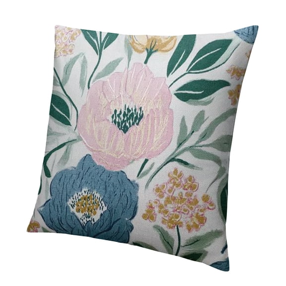 Autua Floral Print Blue Pink Pillow Case for Home Furnishing 12x12in