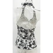 Croft & Barrow Tropical Floral Bust Enhancer Halter Tankini Top Swimwear Womens 8