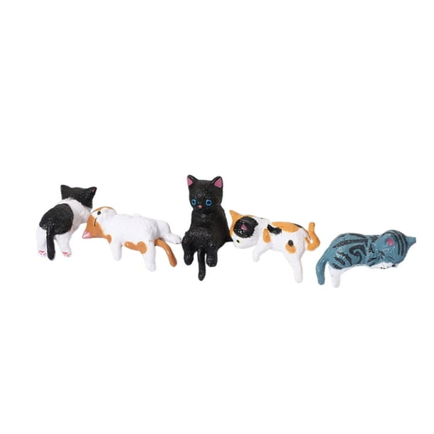 Figuras decorativas para monitores de computadora, estatuas de gatos pequeños, sillas de escritorio, artesanías de resina Estilo A