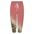 thumbnail image 3 of Women's Casual Pants Color Block Leopard Print Capri Design for Everyday Comfort and Style, 3 of 4