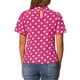 thumbnail image 3 of INSPIRAR CHIC Blusa de Mujer con Lunares, Cuello Alto, Pliegues, Espalda con Abertura, Manga Corta con Volantes, Talla M, Rosa Fucsia, 3 of 6