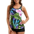 thumbnail image 7 of ZVAVZ Women's Tankini Set Swimsuit with Tummy Control Swim Shorts Floral Print, 2-Piece, Plus Size, 7 of 7