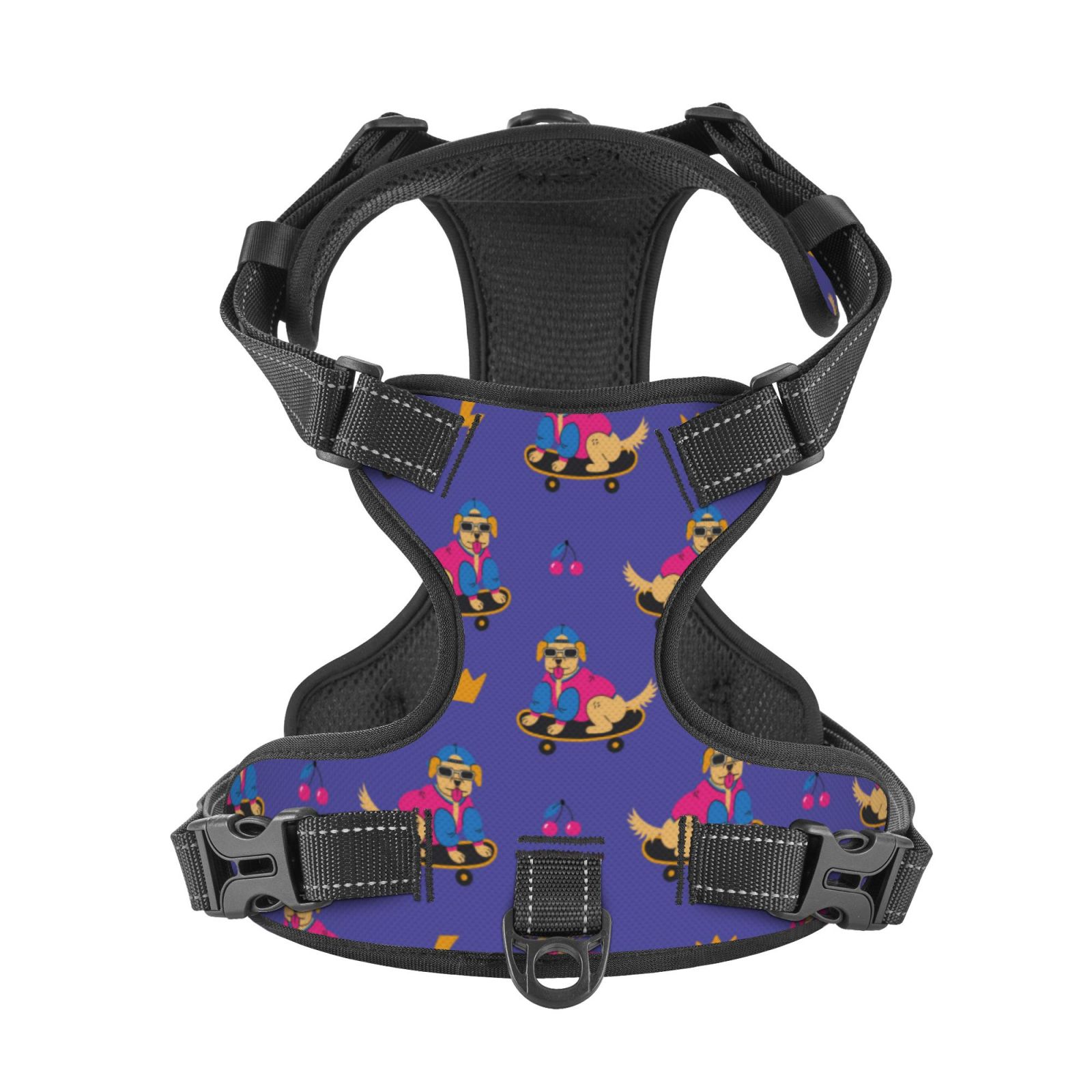 Kdxio Labrador Retriever Dog Print No Pull Dog Harness Adjustable Reflective Oxford Easy Control Medium Large Dog Harness for Training and Everyday-Large