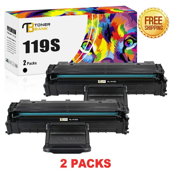Toner Bank 2-Pack Compatible Toner for Samsung ML-1610D2 119S ML-1610 1615 1620 1625 2010 2015 2020 2570 2 * Black