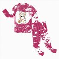 thumbnail image 2 of TOWED22 Kids Halloween Pajamas Pumpkin Ghost Print Cotton Sleepwear Toddler Girls Boys Skeleton Skull Halloween Pjs Sets(Hot Pink,7Y), 2 of 8