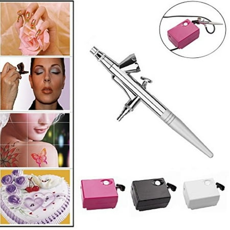 Airbrush Body Paints - Airbrush Makeup Set Pinkiou Air Brush Kit for Face Paint with Mini Compressor 0.4mm Needle and Nozzle Nail Body Paint SP16 (RED)