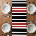 thumbnail image 6 of Red Black Stripe Table Runner - 90 Inch Long, Kitchen Dining Table Runner Dresser Scarves, Farmhouse Minimalist Striped Farmhouse Decor for Coffee Tables Wedding Party Banquet, 6 of 8