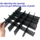 thumbnail image 2 of Dieciséis organizadores de cajones de plástico bricolaje separadores de cajones ajustables para armarios domésticos limpios, suministros de oficina, utensilios de cocina (negros) Shuxiu Wang 9024719161006, 2 of 5