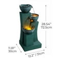 thumbnail image 4 of Teamson Home 3-Tier Outdoor Water Fountain with LED Lights, Green, 4 of 5