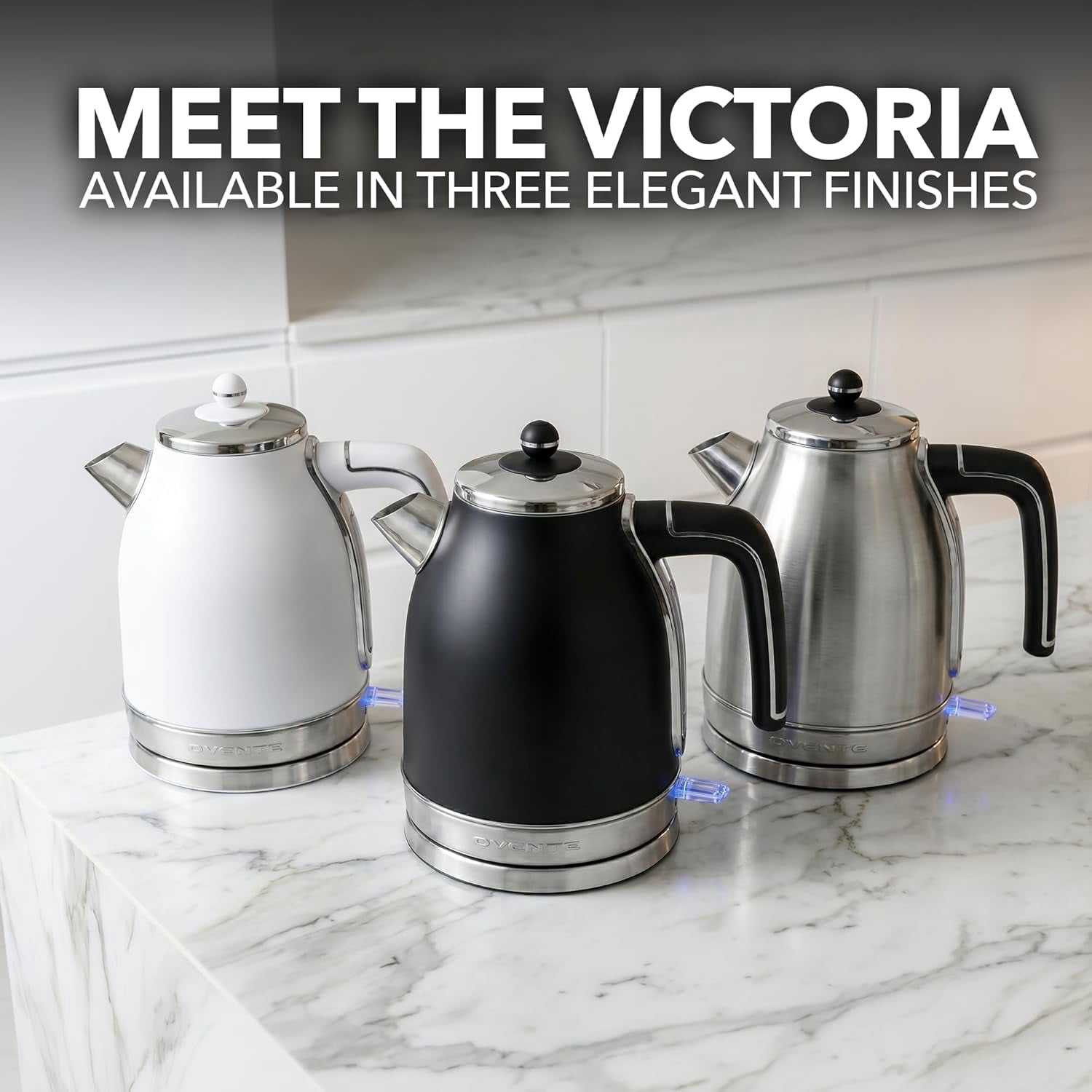 OVENTE 1.7L Electric Kettle 1500W Fast Boiling Water Heater for Coffee or Tea with Stainless Steel BPA-Free and Cordless Body, Auto Shut-Off, Boil-Dry Protection and Removable Filter, Silver KS777B