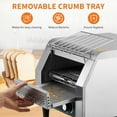 thumbnail image 4 of Yeshouse Tostadora comercial con cinta transportadora, 150 rebanadas por hora, 1300 W, 7 ajustes de temperatura y temporizador, ideal para tostadas, panecillos y bagels, 4 of 7