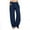 Blue, variant on Women's Linen Plus Size High Waisted Loose Fit Pants Drawstring Closure Gothic Trousers for Women