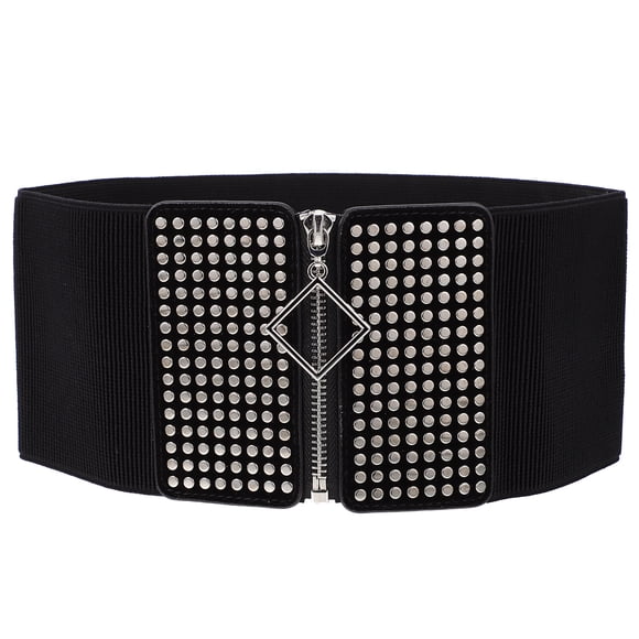 KAKOWELY 1Pc Cinch Belt Fashion Rivet Corset Elastic Waist Belt Waist Trainer Gift,13.19"X4.72"X0.24"